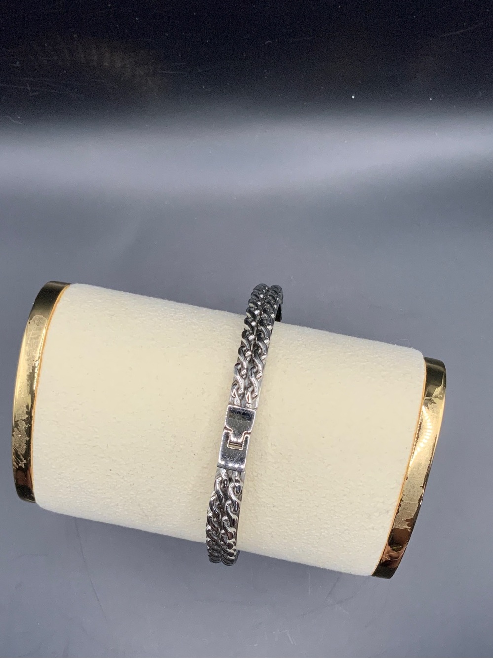 Steel Braided Chain Bracelet -Silver Tone